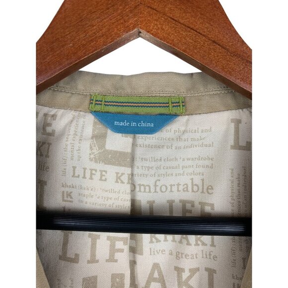 Life Khaki Mens Beige Blazer Jacket L Cotton & Polyester Blend - Picture 4 of 6